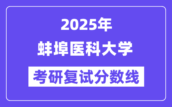 2025蚌埠醫科大學考研復試分數線一覽表