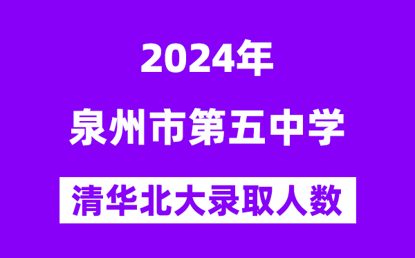 2024年泉州五中考入清華北大人數是多少？附歷年分數線