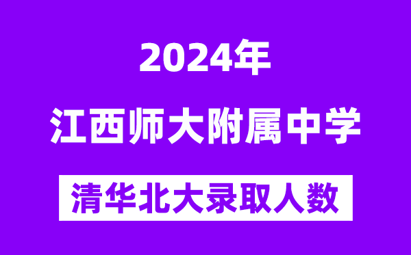 2024年江西師大附中考入清華北大人數是多少？附歷年分數線