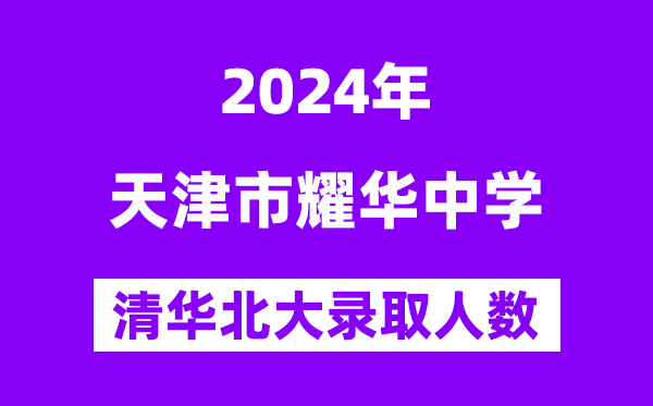 2024年天津市耀華中學(xué)考入清華北大人數(shù)是多少？附歷年分?jǐn)?shù)線