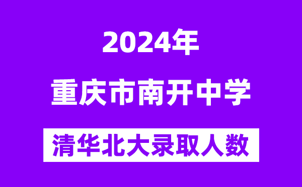 2024年重慶市南開中學考入清華北大人數是多少？附歷年分數線