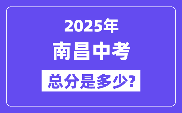 2025南昌中考總分多少,各科目怎么分配的？