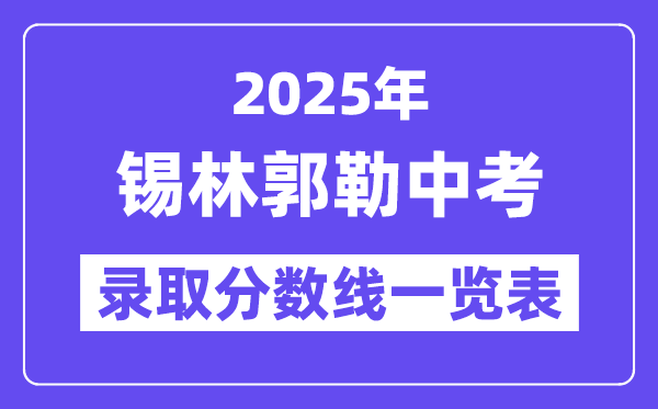 2025年錫林郭勒盟中考各高中錄取分數線一覽表