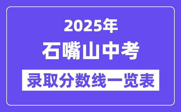 2025年石嘴山中考各高中錄取分數線一覽表