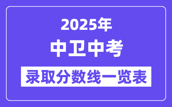 2025年中衛中考各高中錄取分數線一覽表