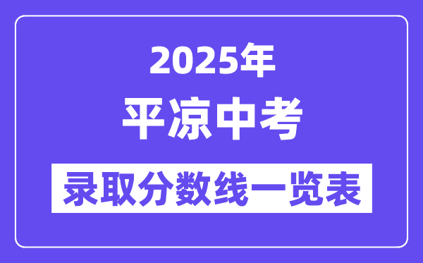 2025年平涼中考各高中錄取分數線一覽表