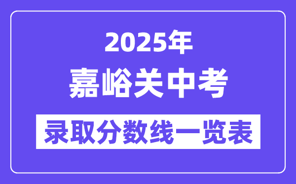 2025年嘉峪關中考各高中錄取分數線一覽表