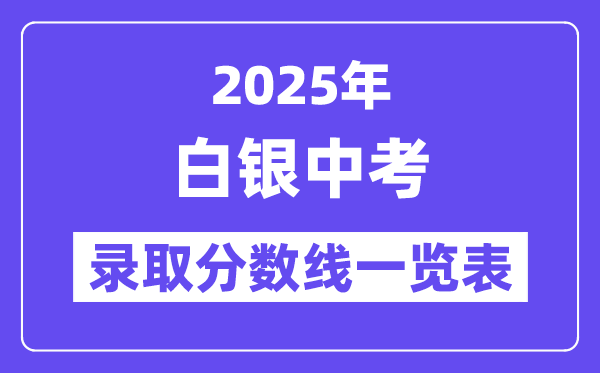 2025年白銀中考各高中錄取分數線一覽表