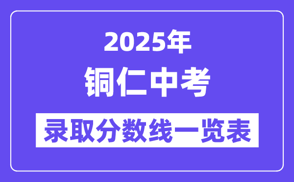 2025年銅仁中考各高中錄取分數線一覽表