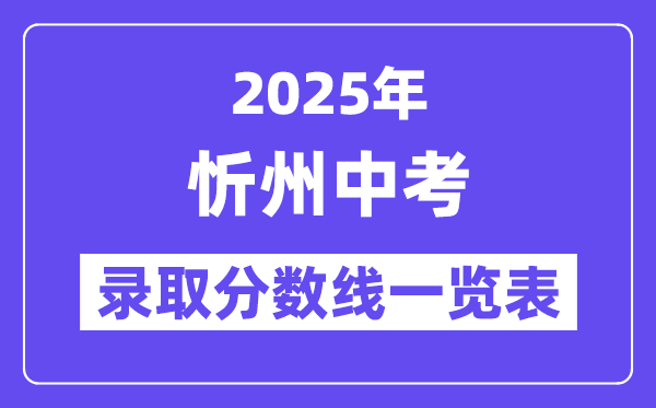 2025年忻州中考各高中錄取分數(shù)線一覽表