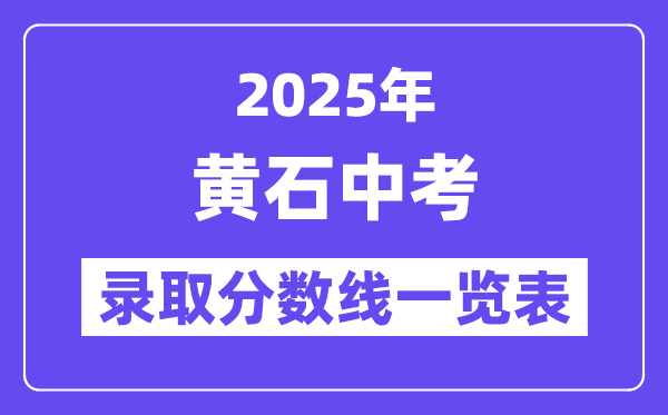 2025年黃石中考各高中錄取分?jǐn)?shù)線一覽表