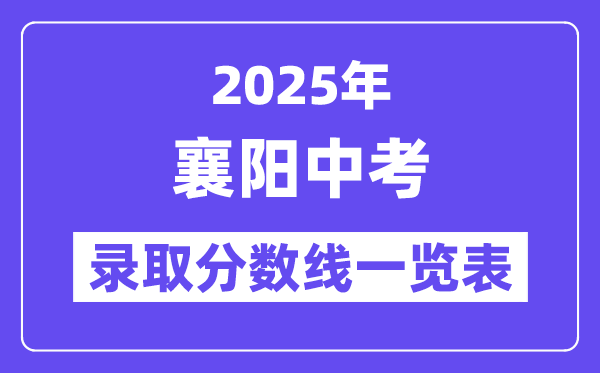 2025年襄陽中考各高中錄取分數線一覽表