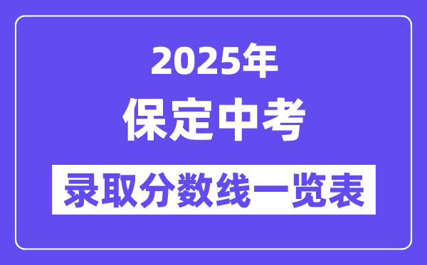 2025年保定中考各高中錄取分數線一覽表