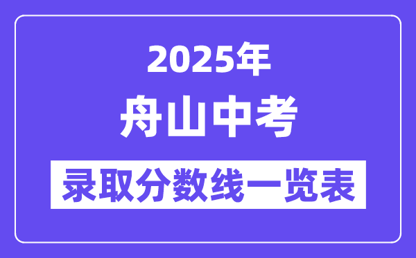 2025年舟山中考各高中錄取分?jǐn)?shù)線一覽表