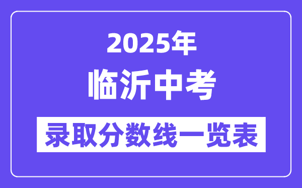 2025年臨沂中考各高中錄取分數線一覽表