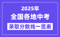 2025年全國各地中考錄取分?jǐn)?shù)